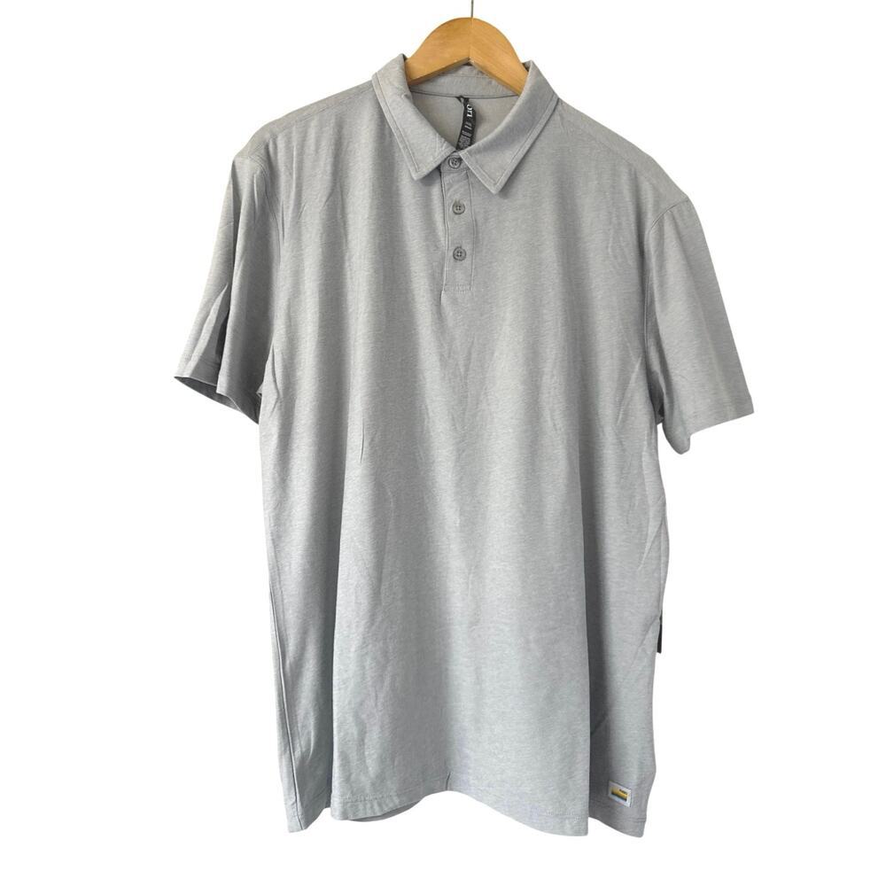 Vuori Strato Tech Polo Mens Small SS Performance Shirt Platinum Heather Gray NWT